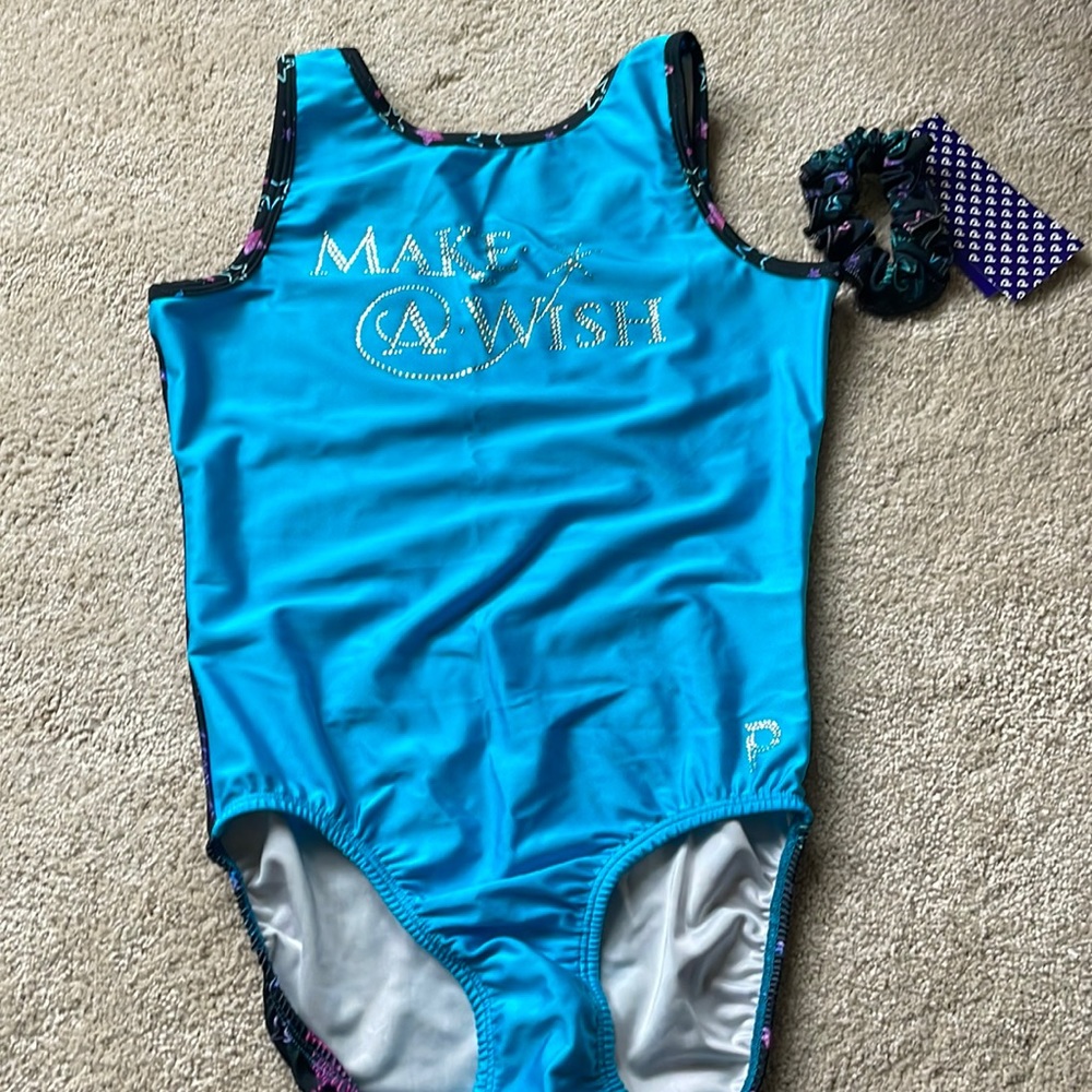 Plum gymnastics leotard new with tags and scrunchie. Make A Wish